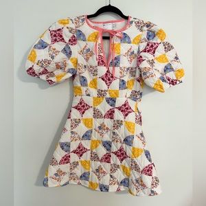 ASOS Petite Mini Slater Dress with Pink Patchwork Floral - Size 4